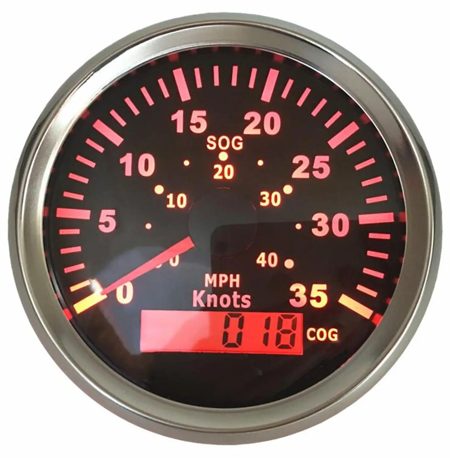 Free Shipping 1pc 85mm 0-35knots GPS Speedometers 9-32v Speed Mileometers 0-40MPH COG with Red Backlight Antenna for Boat Yacht |