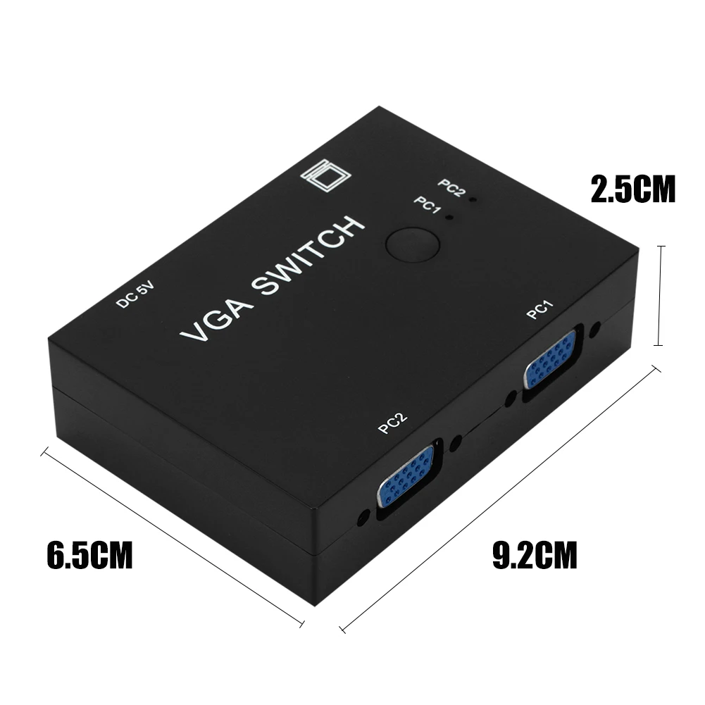 VGA Switch 2 Port SVGA Audio Video Switcher Hosts In 1 Display Screen Input+1 Output Multiple Format Support Button Control | Компьютеры и