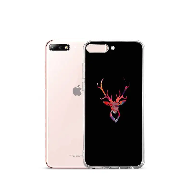 

Beautiful deer head cute Phone Case Transparent for iPhone Samsung A S 11 12 6 7 8 9 10 20 Pro X XS Max XR Plus lite