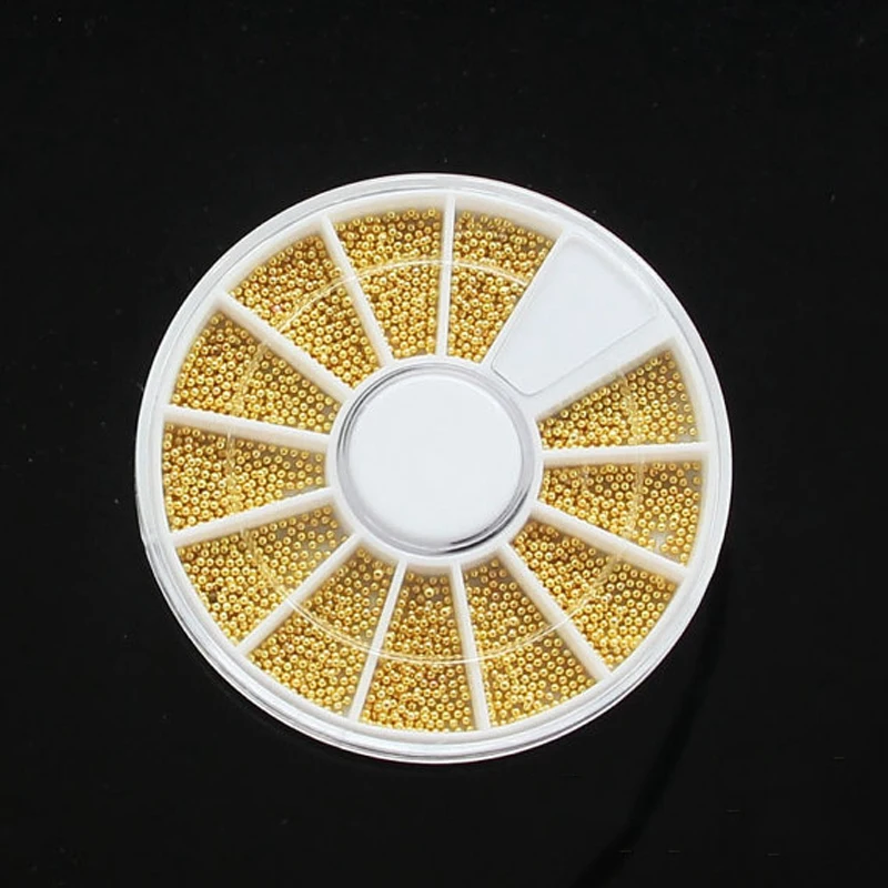 1 Wheel Nail Art Tiny Steel Caviar Beads 1mm 3D Pearl Ball Design Rose Gold Silver Metal Jewelry Manicure DIY Decorations VI-GT | Красота и