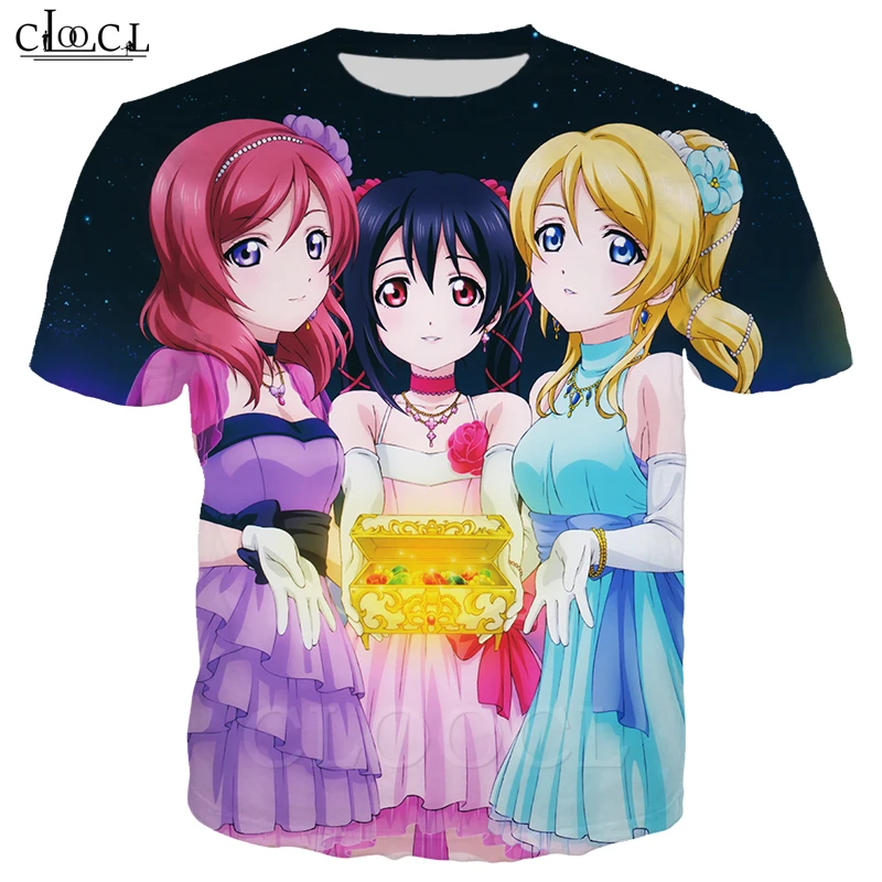 Модные Love Live аниме девочка футболка для мужчин и женщин 3D принт Harajuku с коротким