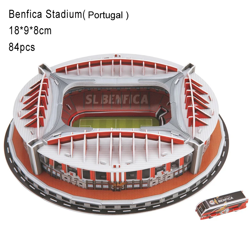 128 DIY 3D Puzzle Jigsaw World Football Stadium European Soccer Playground Assembled Building Model Puzzle Toys for Children GYH - Color: 128