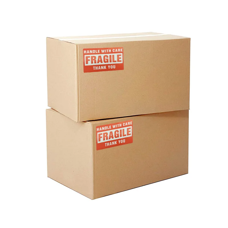 

100 PCS Fragile Stickers Please Handle with Care DO NOT DROP Thank You Warning Labels for Goods Express Delivery Box Decoration