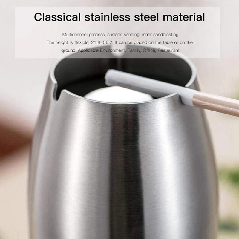 

Floor Standing Ashtray, Telescopic Stainless Steel Windproof Ashtray with Lid, Large Portable Unbreakable Ashtray for Home Offic