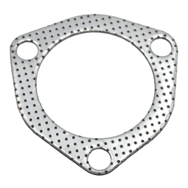 3PCS Easy Install Car Triple-cornered 3 Bolt High Exhaust Gasket Flange 2.5 Inch |
