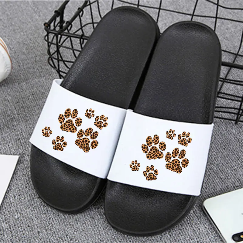 

Watercolor Dog Paw Cool Graphic Women Slippers 2021 Summer Fashion For Lady Open Toe Sandals Flip Flops Female