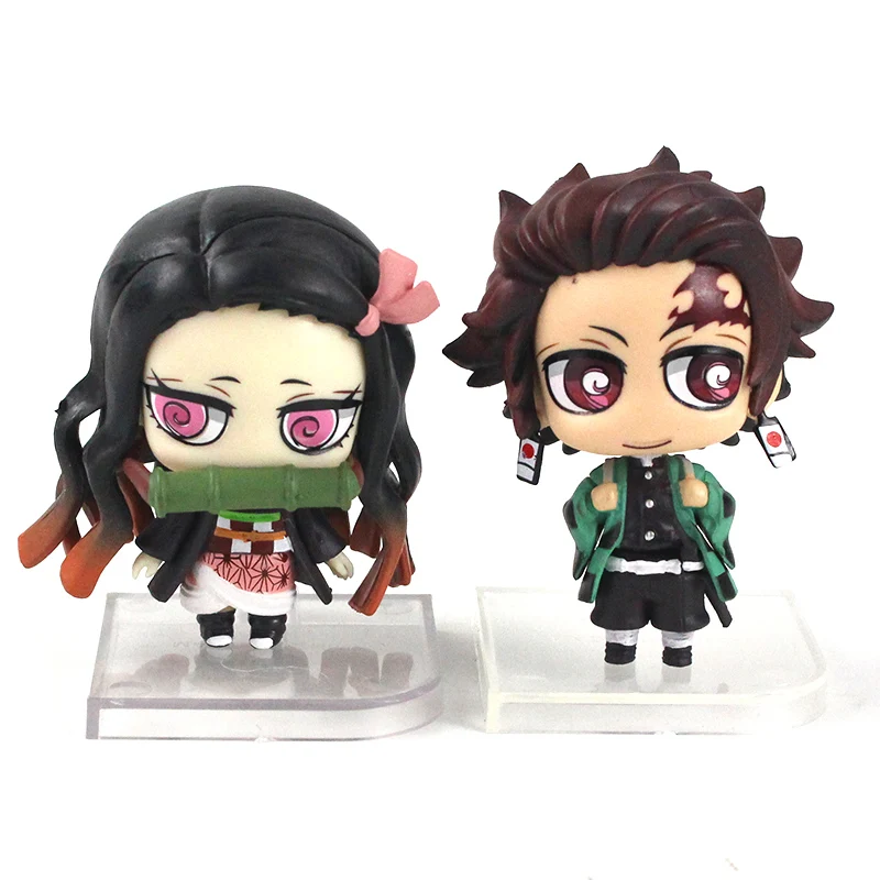 6 5 7 см 2 шт. комплект демон убийца Kimetsu без Yaiba версии камадо Tanjirou Nezuko Брелки ПВХ