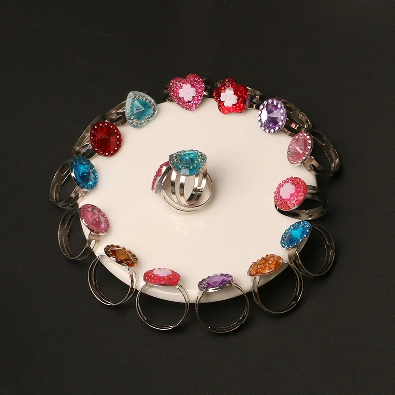 10 шт./компл. кольца с цветочным рисунком в форме сердца для девочек | Украшения и