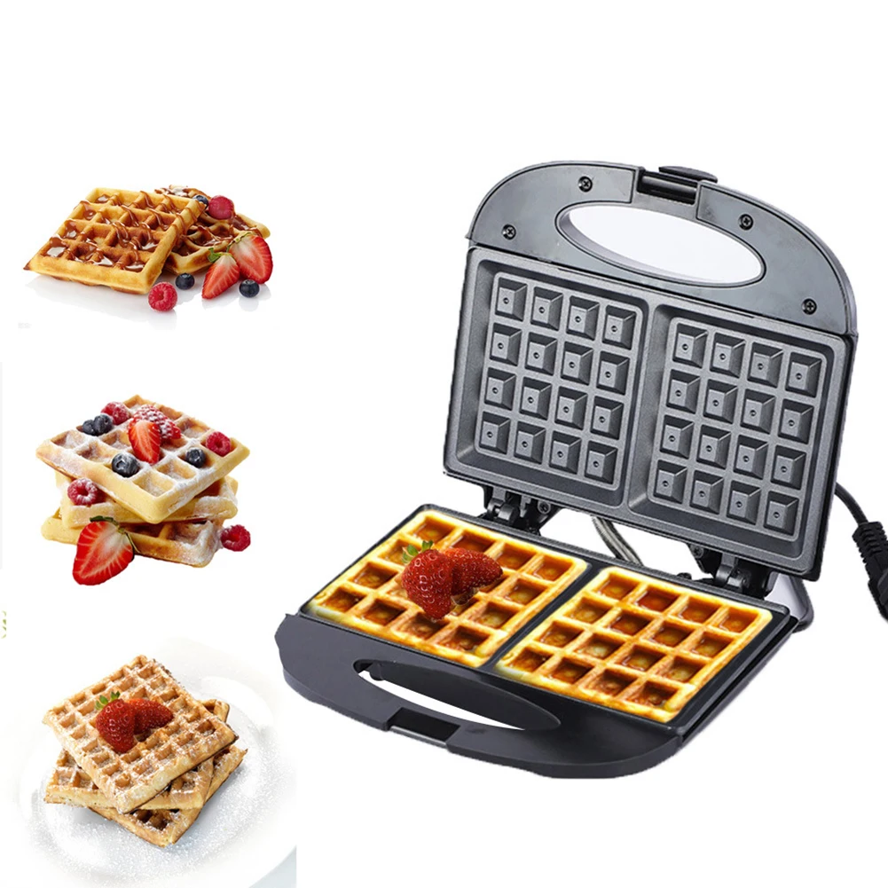 Murah 220V Listrik Pembuat Wafel Dapur Memasak Sisi Ganda Pemanasan Kue Telur Oven Mesin Sarapan Wafel Panci Antilengket Loyang