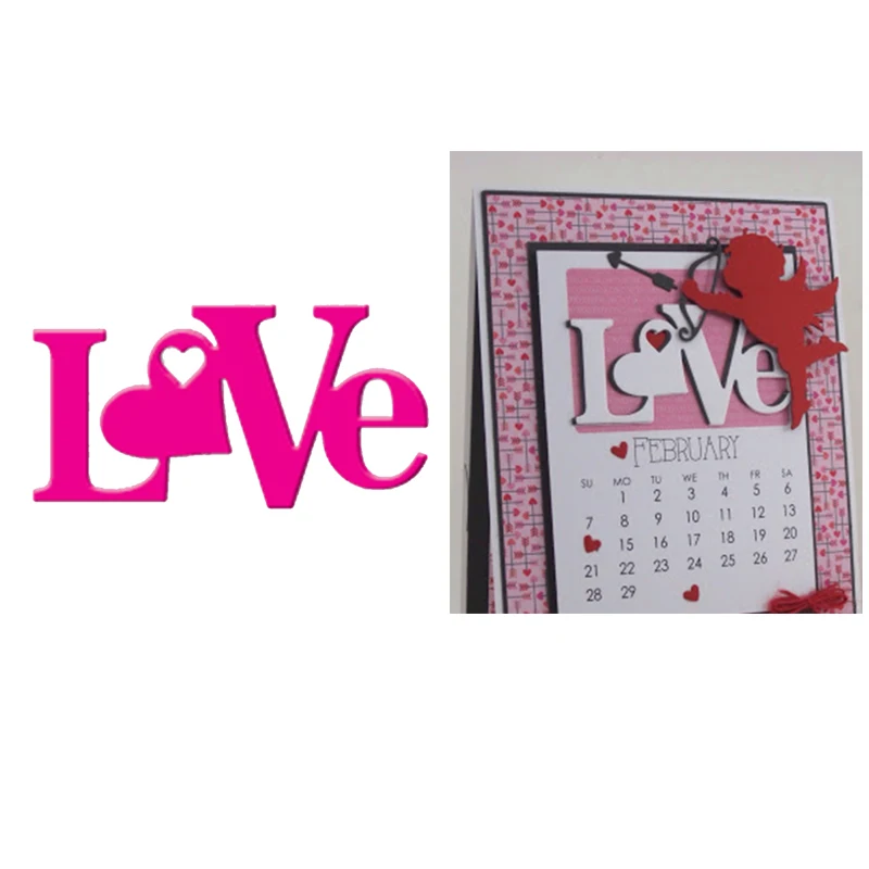 Металлический трафарет с надписью Love для скрапбукинга сделай сам фото на День