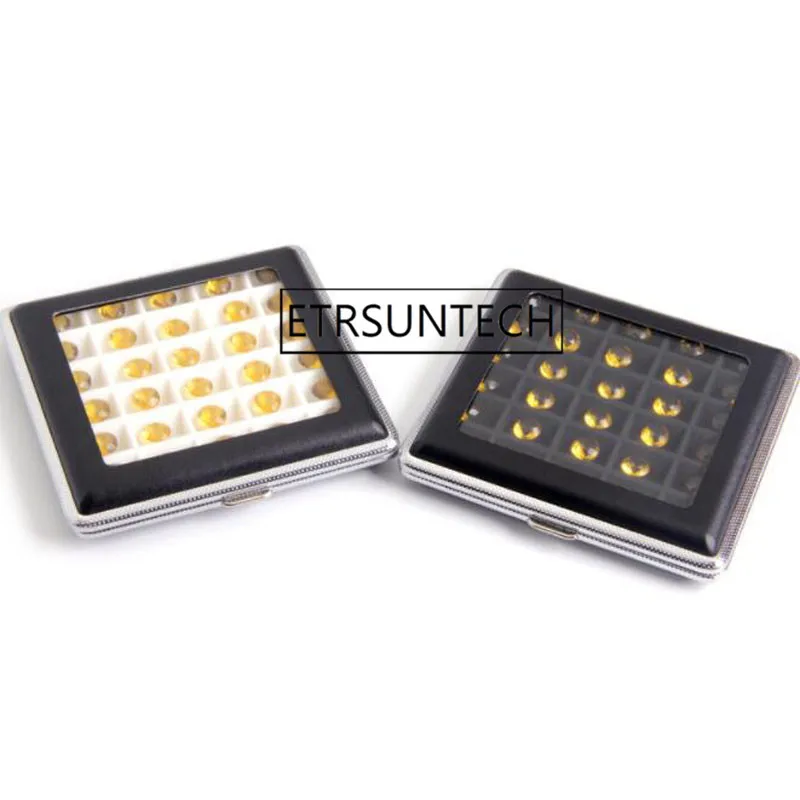 

10pcs Upscale Black Leatherette Loose Diamond Storage Box Gemstone Collection Case 30 Grid Gem Display Holder Organizer