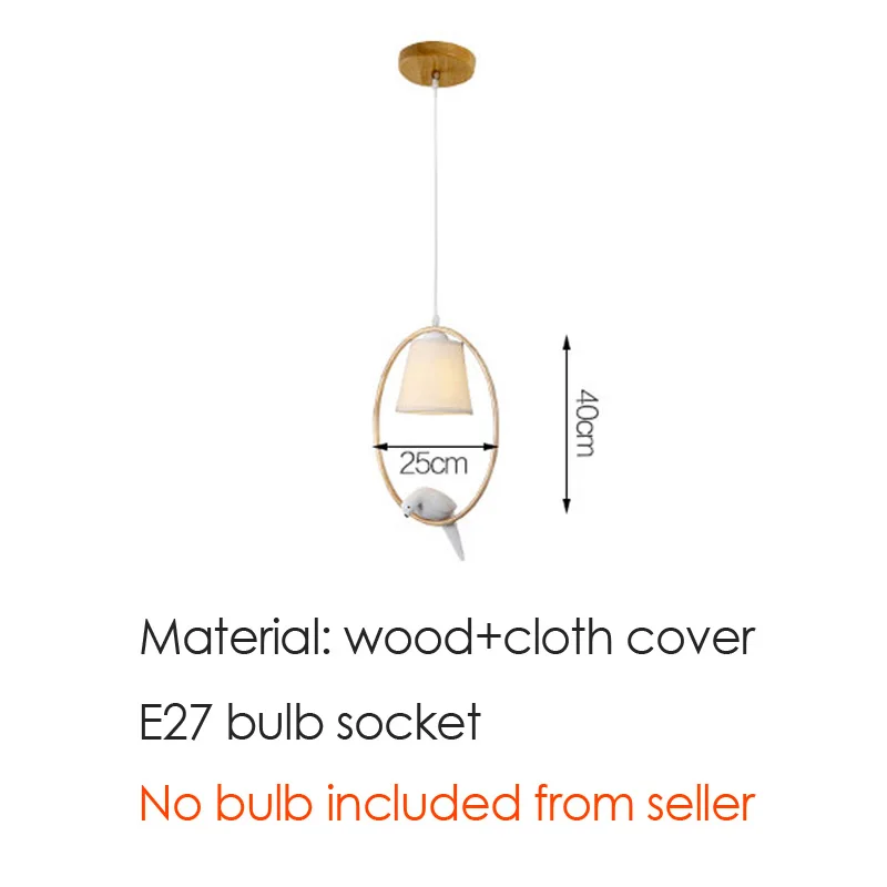 Скандинавская люстра из массива дерева для ресторана столовой спальни подвесной