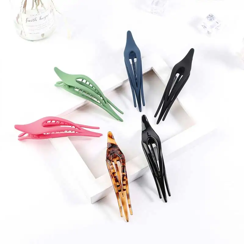 

CN Solid Color Banana Clip Frosted Hair Clips Matte Hair Clamps Claw Clip Crab Ponytail Holder Hairpins Hair Accessories