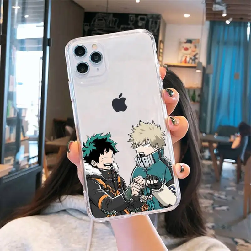

Hero Academia anime luxury protective Phone Case Transparent soft For iphone 5 5s 5c se 6 6s 7 8 11 12 plus mini x xs xr pro max