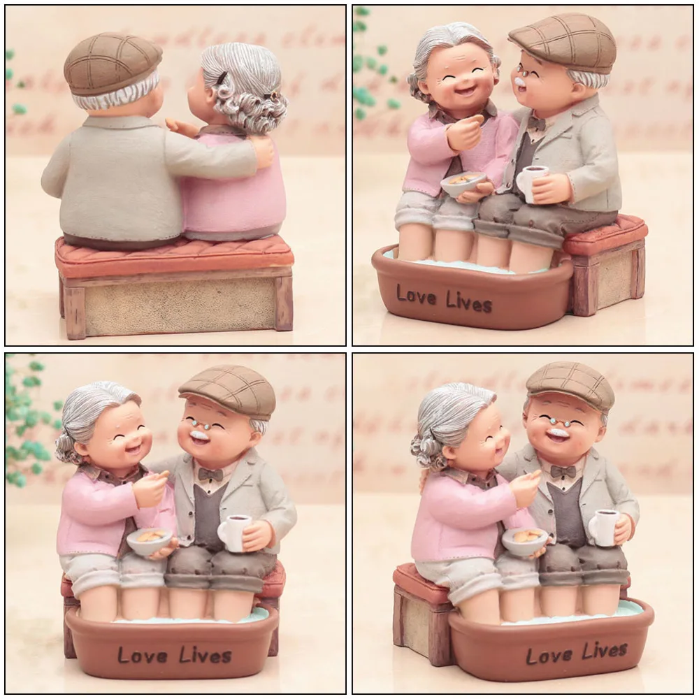 

1pc Grandpa and Grandma Decoration Creative Cake Ornament Home Mini Adornment