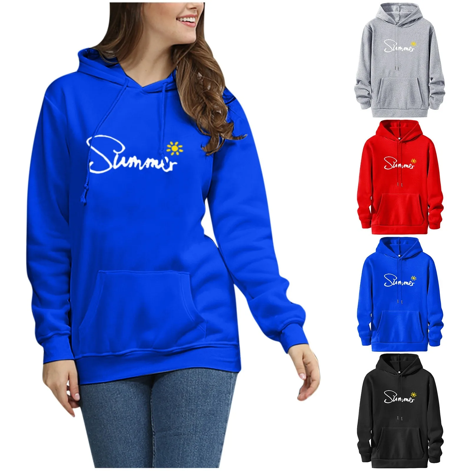 

Women'shoodies Sweatshirts Casual Long Sleeve Print Pullover Hoodie Sweatshirt Tops Blouse Fashion Solid Color Sweatshirt Tops