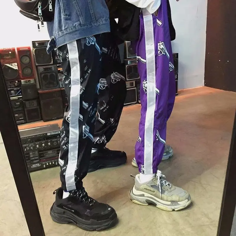 Мужские брюки-карандаш в стиле хип-хоп повседневные штаны с графическим принтом