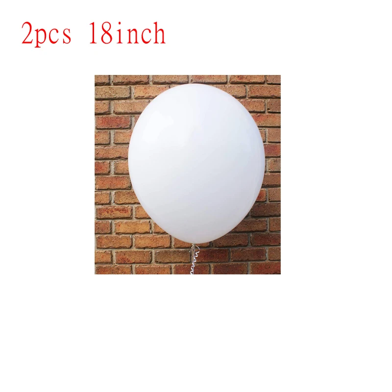 2pcs 18inch 30 шт. 5 ''белые круглые воздушные шары юбилей Свадебный шар Макарон балок Арка фон декорации для фотографии Baby Shower - Цвет: 2pcs 18inch