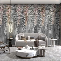 beibehang custom plant leaves photo wallpapers for living room decoration salon tv background mural wallpaper for walls stickers