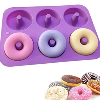 1pcs 6 cavity silicone donut baking tray non stick mold making tool baking non stick and heat resistant reusable