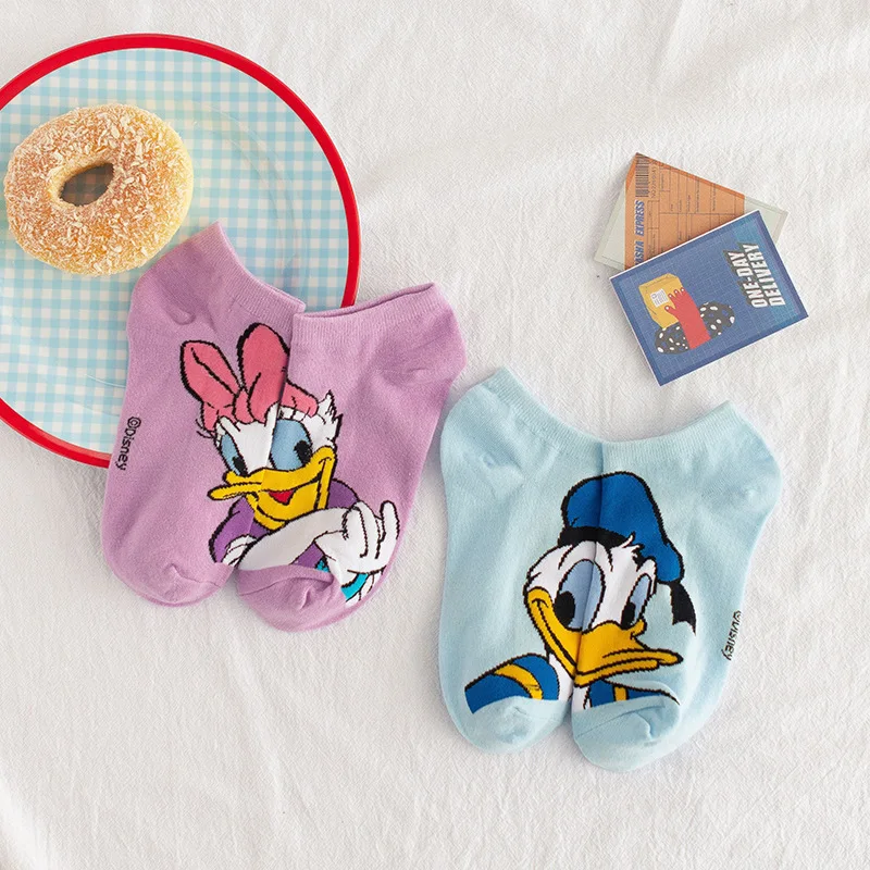 Disney женские носки из хлопка с героями мультфильмов короткие смешные счастливых