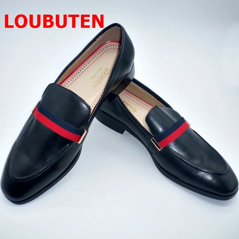 Лоферы LOUBUTEN мужские из мягкой натуральной кожи повседневные туфли без застежки