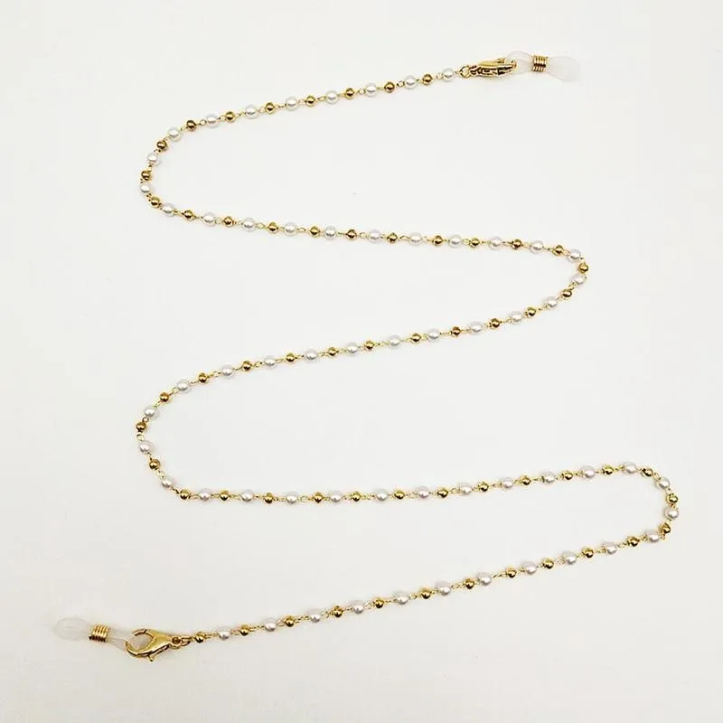 

Fashion Reading Glasses Chain for Women Metal Sunglasses Cords Casual Pearl Beaded Eyeglass chain for glasses women 2021 New