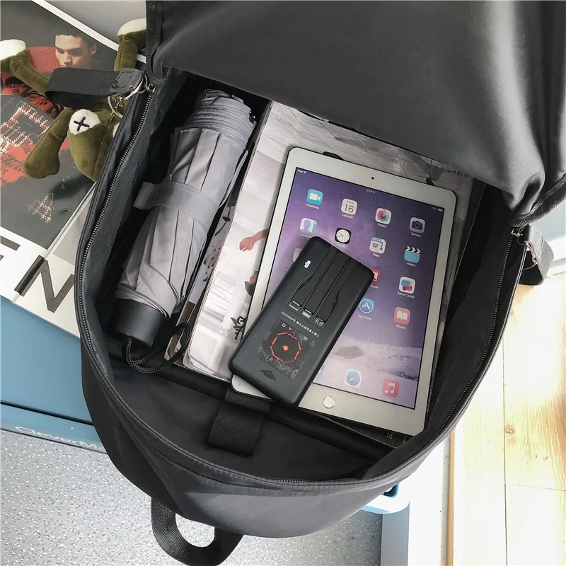 

DCIMOR New Solid Color Waterproof Nylon Women Backpack Female High Quality Preppy Portable Travel Bag College Girl's Schoolbag