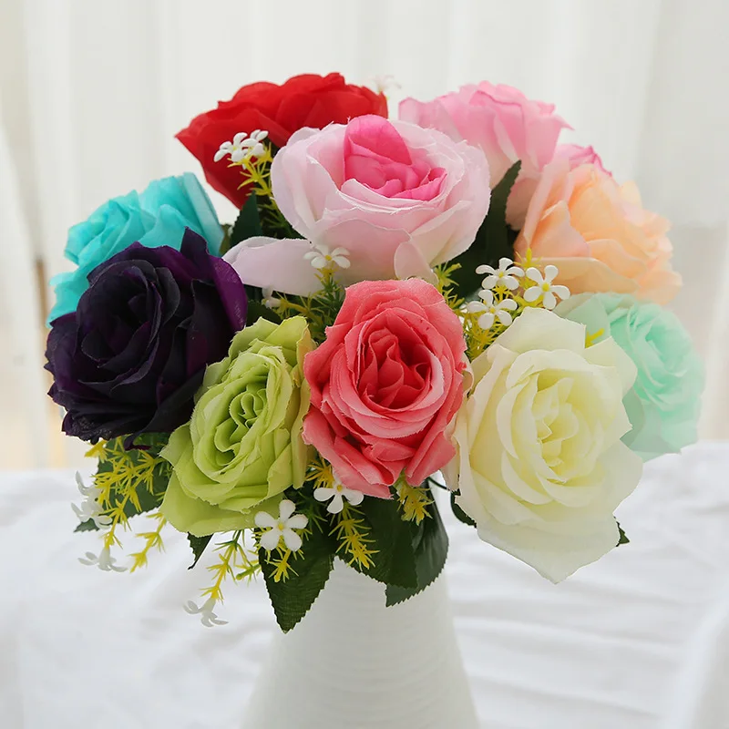 Романтическая роза искусственный цветок Сделай Сам Шелковый для вечерние