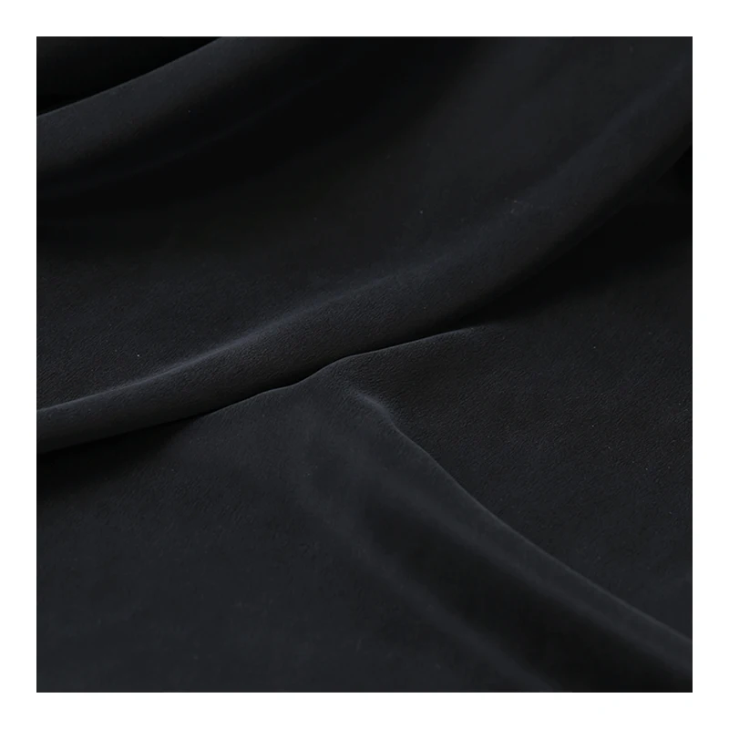 

Black mulberry silk crepe satin plain fabric cloth per meter sand washed silk shirt dress pants fabric alibaba express