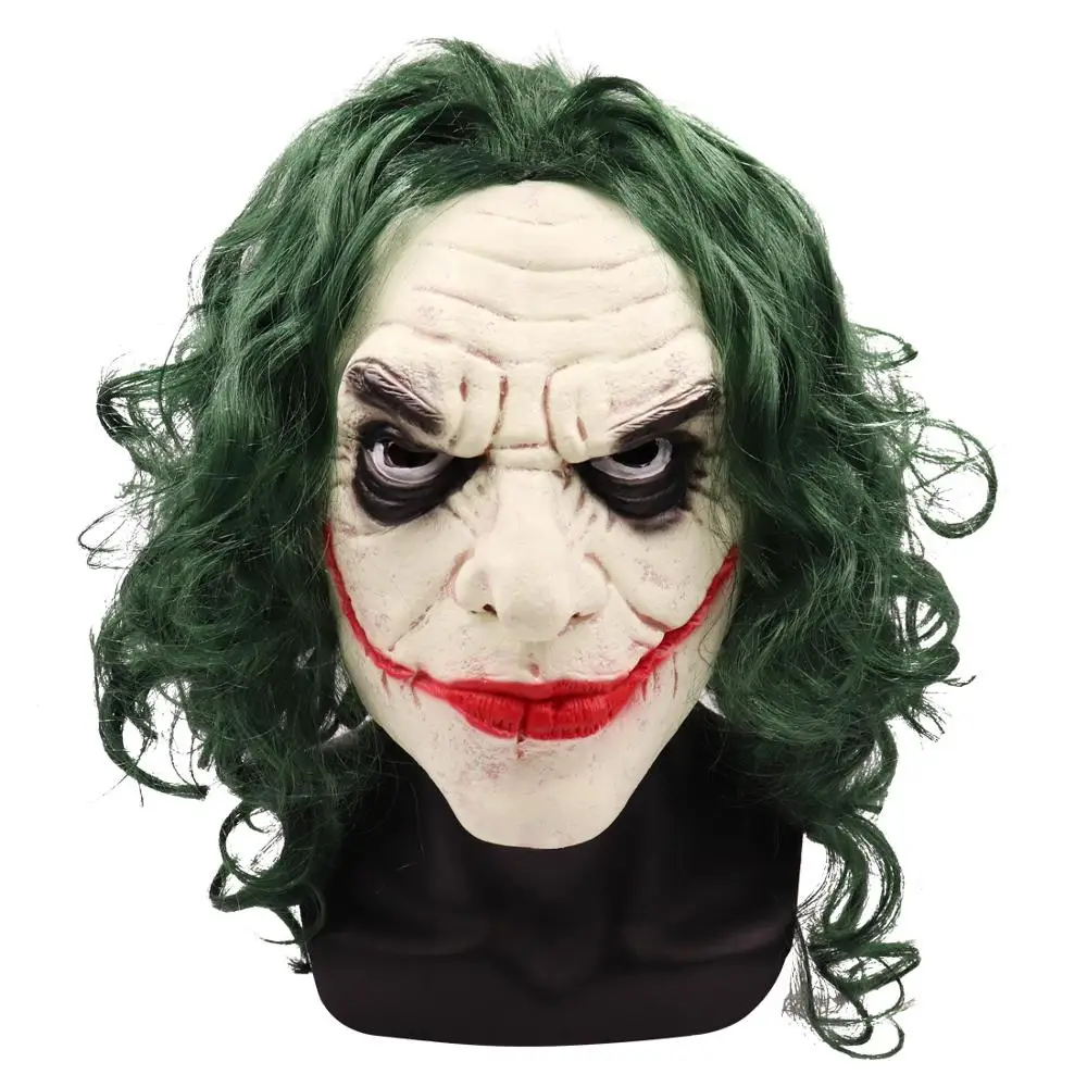 New Anime Batman Joker The Dark Knight Cosplay Mask Clown Horror Scary Helmet Latex Masks Party Halloween Carnival Props