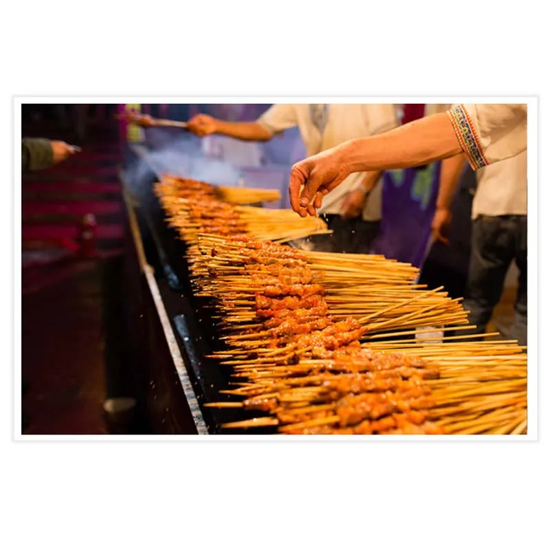 Одноразовые Деревянные палочки инструменты для барбекю натуральные бамбуковые