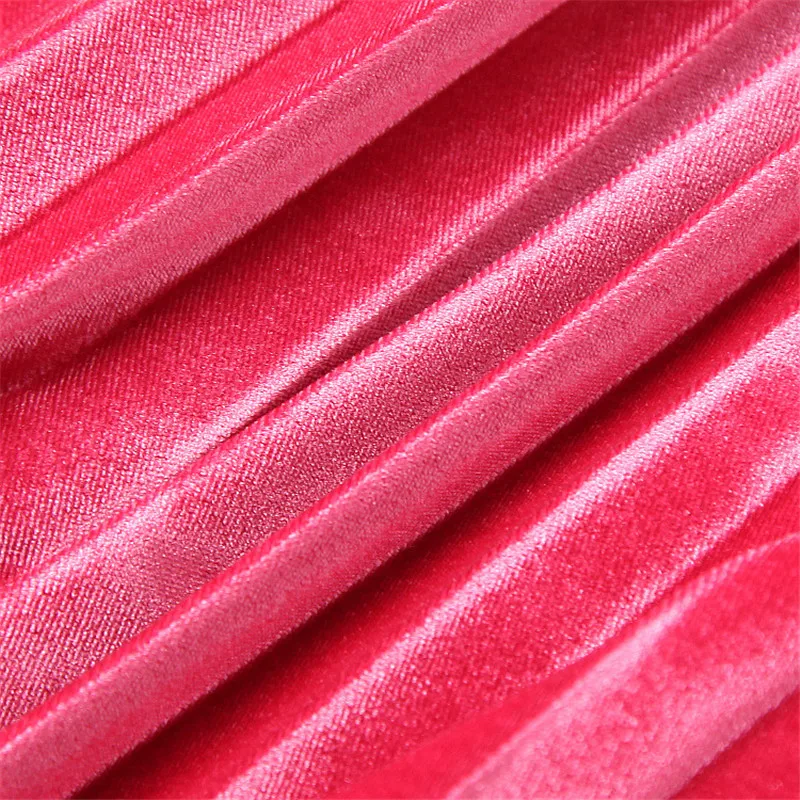 

2020 Spring Runway Suit Set Women Fashion New Long Sleeve Solid Black Knitted Top and Midi Pleated Velvet Skirt 2piece Sets