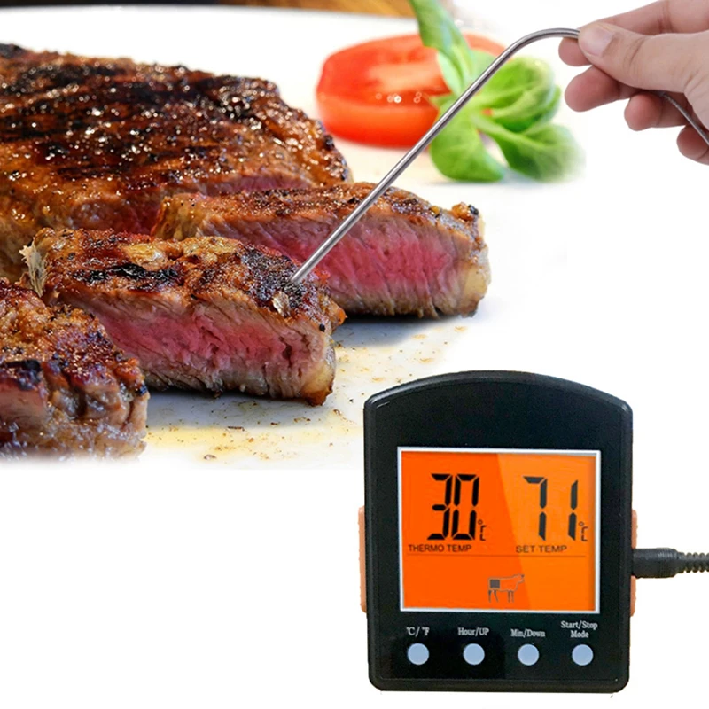 ЖК экран цифровой термометр для приготовления мяса 50 ℃ ~ 300 гриль еды с таймером