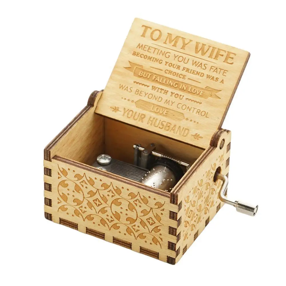 

Handmade classical music box, hand-cranked wooden music are my sunshine crafts you box, X1E5