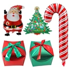 Большие Рождественские воздушные шары, блестящий леденец, Подарочная коробка, фольгированные воздушные шары для рождевечерние, новогодние украшения, детские подарки