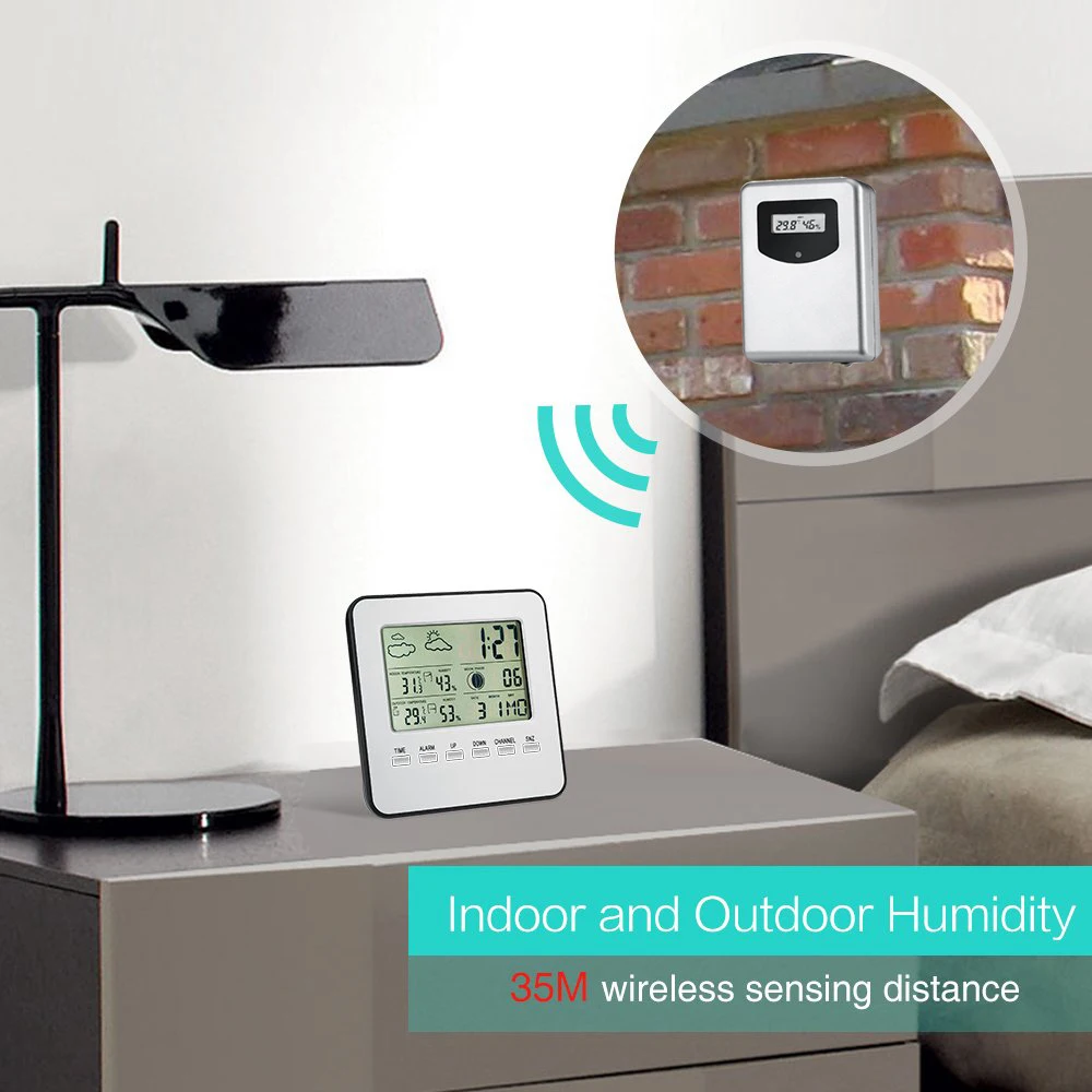 

Upgraded Weather Station, Wireless Digital Indoor Outdoor Thermometer Hygrometer, Remote Sensor, Home Weather Forecaster Station