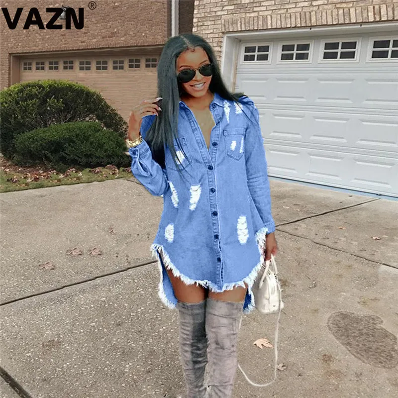 Элегантный продукт 2019 летнее сексуальное женское синее мини-платье VAZN GLSD18127 с