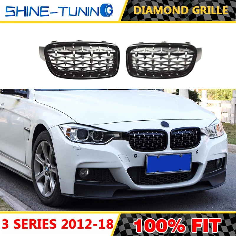 Передняя ножевая решетка подходит для BMW 3 серии F30 2012 2018 diamond Grill Meteor Style гриль