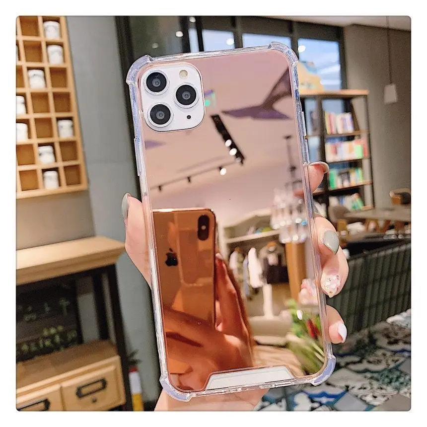 Роскошные зеркальные Чехлы цвета розового золота для iPhone 12 PRO чехол телефона 6s 6 7 8
