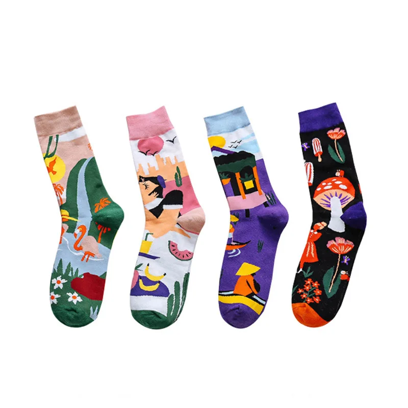 Q хлопок 1 пара хороший подарок уличный японский Стиль носки для женщин с