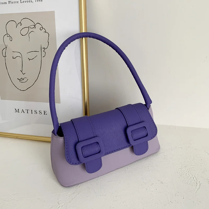 

Classic Texture Vintage Hit Color Women Handbag Gentle bag Female Creative Design Chic PU Leather Underarm Shoulder Tote Bags