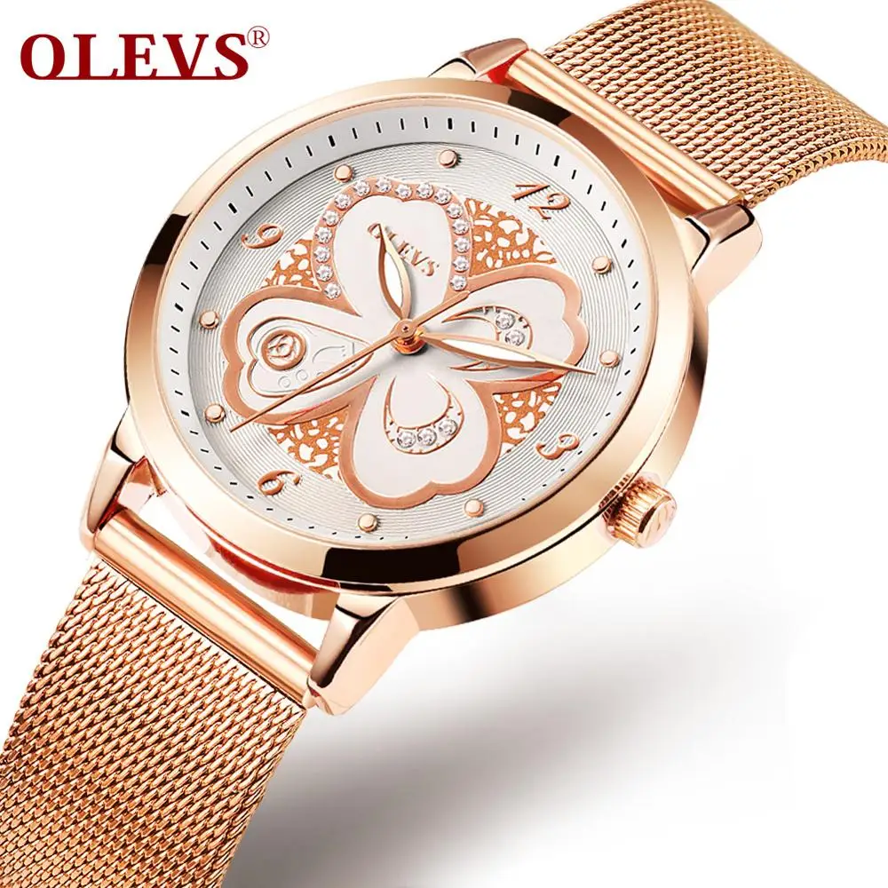 

Luxury Brand Lady Watches Rose Gold Mesh Bracelet Watch For Women Wristwatches Quartz Female Dress Clock Relogio Feminino
