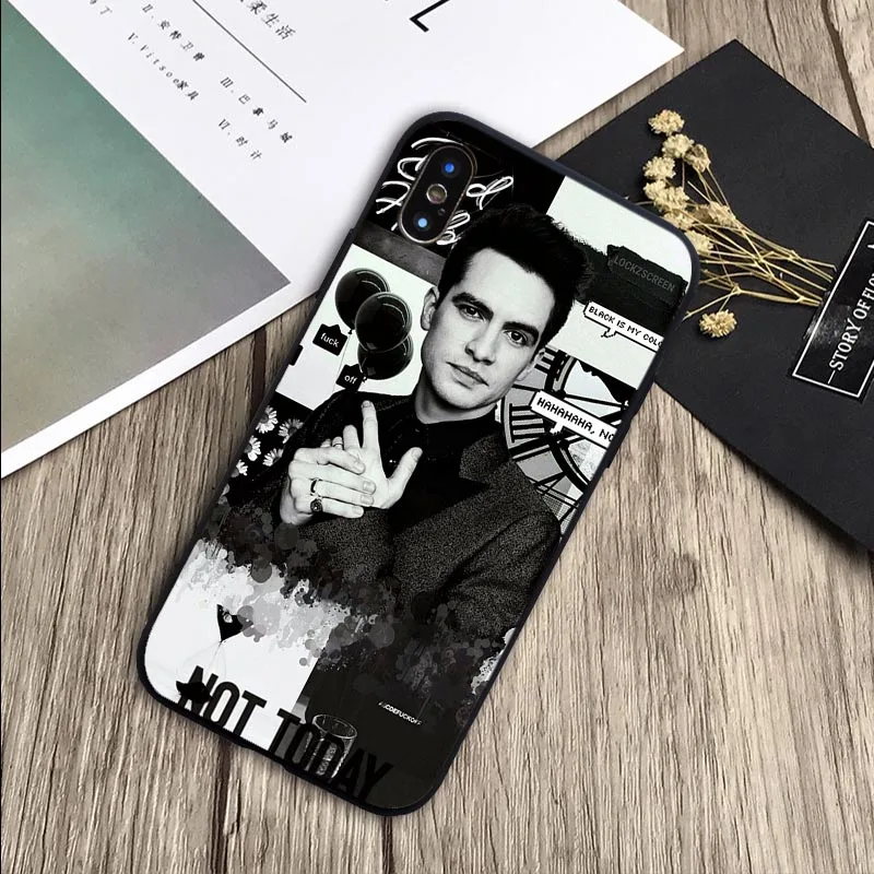Для X XR XS Max для iPhone 6 6plus 7 8 plus 5 5S SE Brendon Urie Panic at Disco Cover мягкий силиконовый черный чехол для телефона - Цвет: H19071707-09.jpg