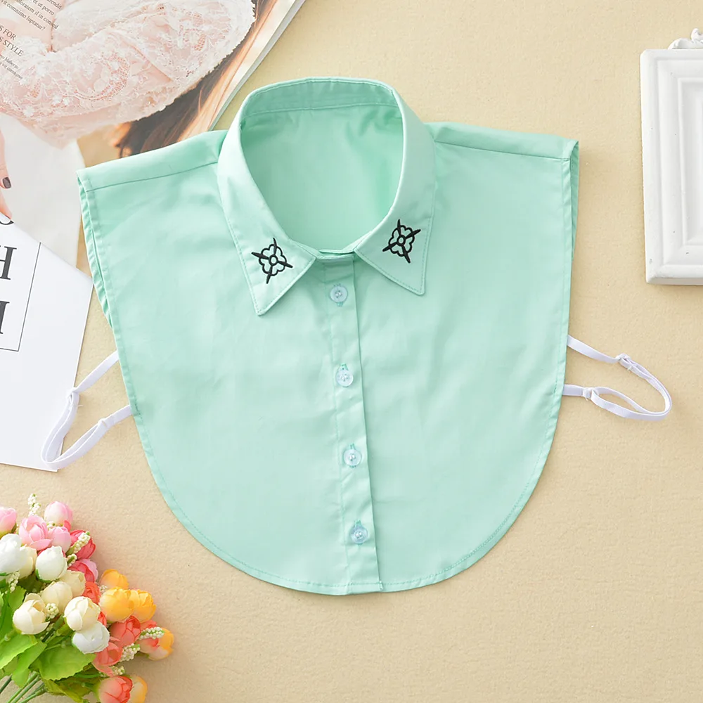 

Women Shirt False Collars Woman Solid Color Detachable Collar For Mens Fake Collar Sweater Removable Half Shirt Tie Decor