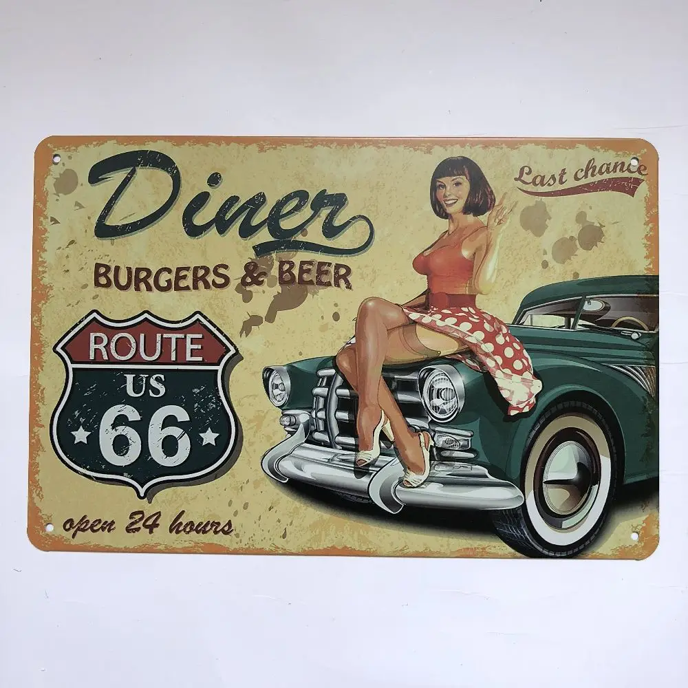 Route US66 Castrol моторная масляная металлическая Жестяная Табличка винтажный