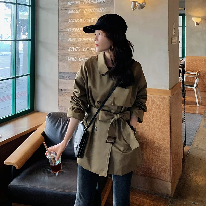 

Spot Goods Back 3 Buttons Little Trench Coat.Kio