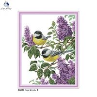 two birds cross stitch patterns 11ct printed fabric 14ct canvas dmc counted chinese cross stitch embroidery thread sets
