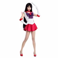 anime sailor rei hino sailor mars cosplay costume dress gloves bows headband necklace custom made for kids adult plus size