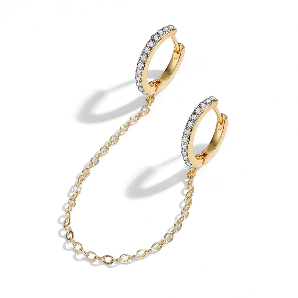 

EN New Fashion Circle Ear Cuff Earrings for Women Men Gold Unisex Double Piercing Hoop Earing Female Brincos Jewelry Gifts for